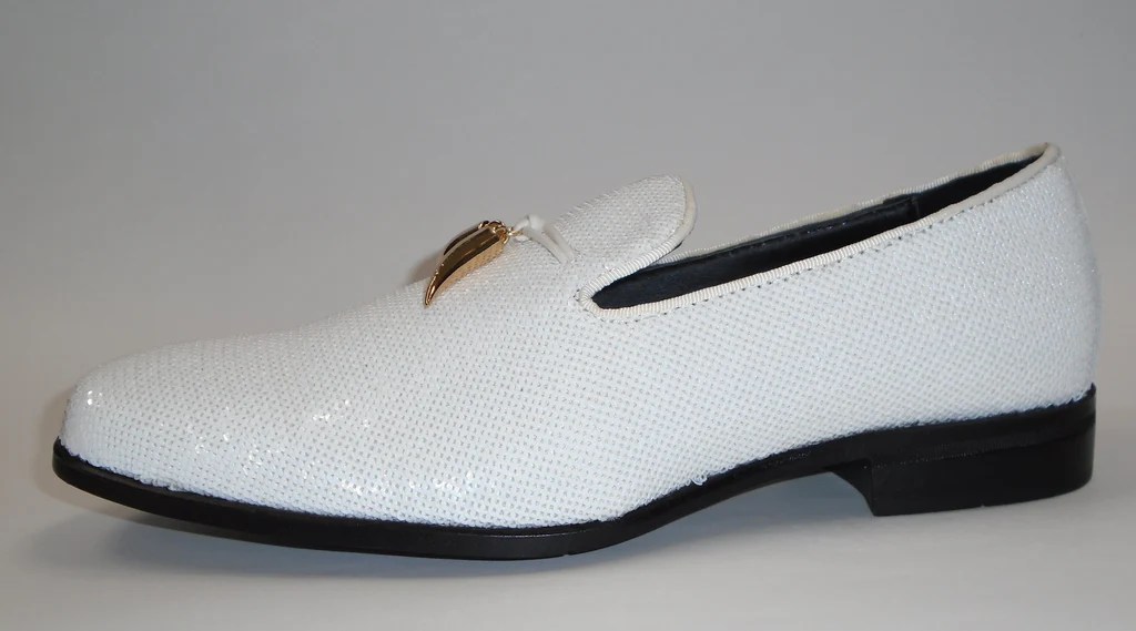 White sparkly dress shoes mens