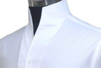 High collar dress shirts for men's