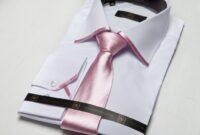 Mens pink dress shirt with tie