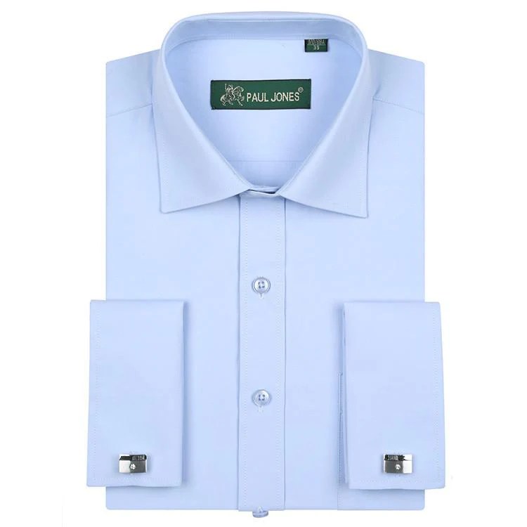 White men's dress shirt with french cuffs