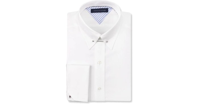 White men's dress shirt with french cuffs