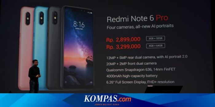 Berapa harga hp xiaomi redmi 6 pro