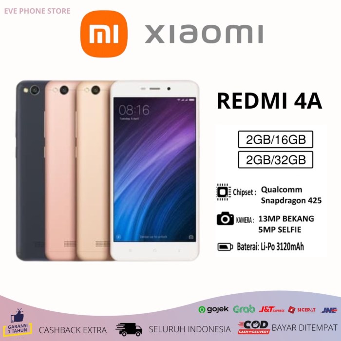 Harga hp xiaomi 4a dan 5a