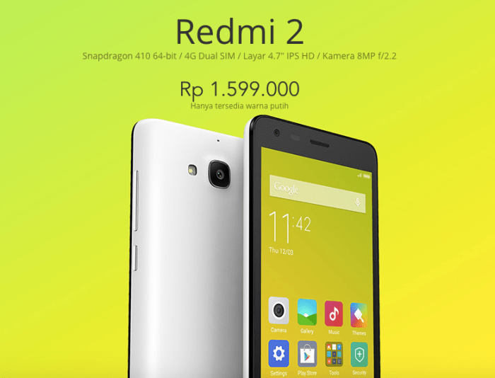 Harga hp xiaomi redmi dibawah 2 juta